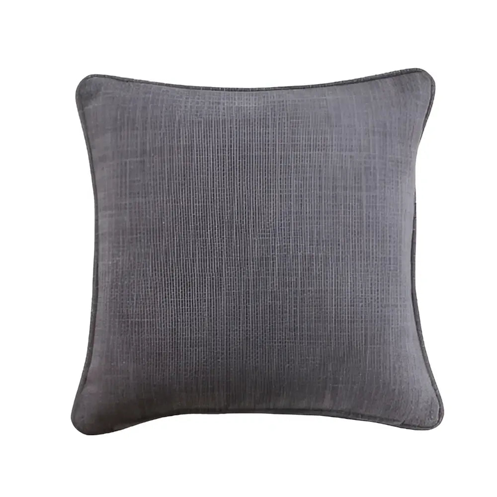 Gray textured cotton linen pillow cover with subtle woven pattern and stitched edges for living room decorbites cushion cover