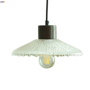 Textured frosted clear glass led pendant light with dark metal fixture for kitchen decorbites clear glass lighting