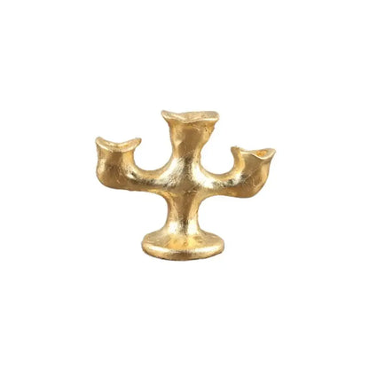 Gold resin candle holders textured gold resin three-armed candelabra dining room centerpiece decorbites gold resin