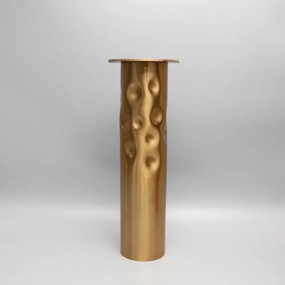 Golden metal candlestick holder with textured bubble pattern in gold decorbites golden metal dining room decorbites golden metal candlestick holder