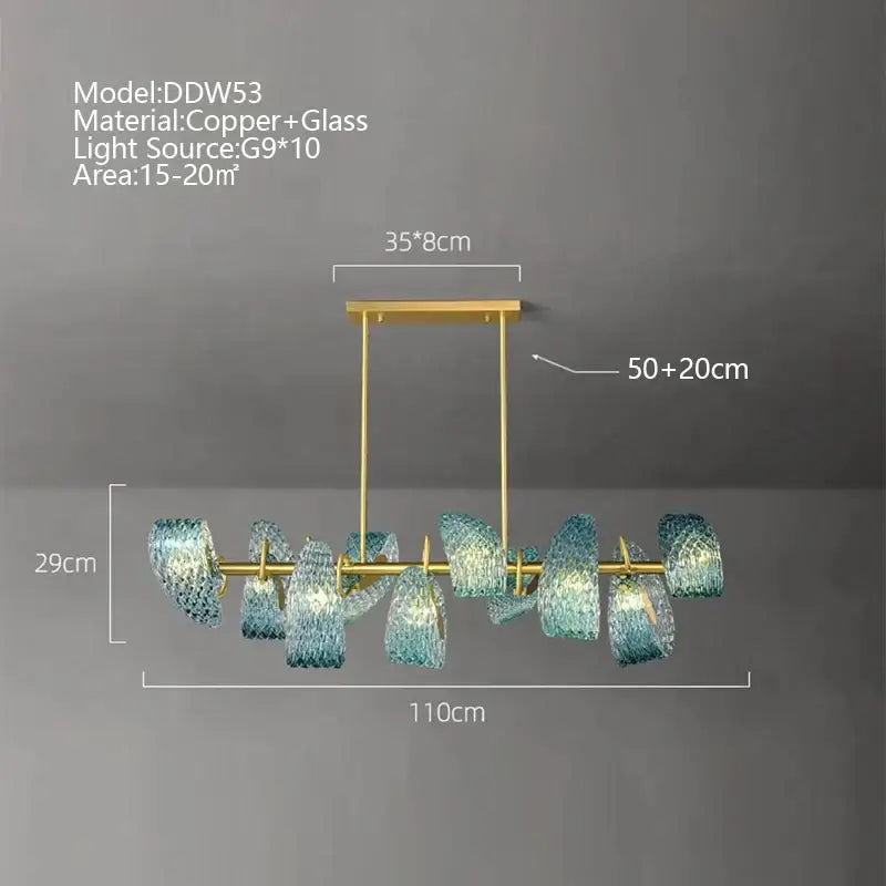 Modern copper and glass wall sconce pair featuring textured turquoise blue glass shades for blue glass luxury decorbites decor