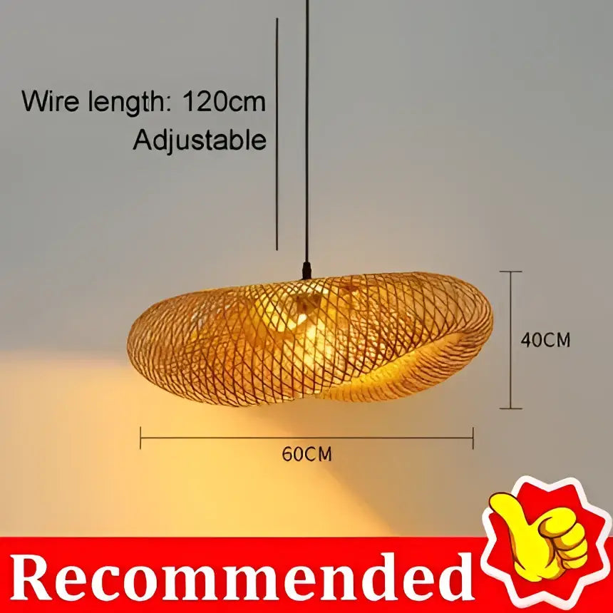 Tiered golden lattice decorbites bamboo chandelier with adjustable 120cm wire and warm glowing bulb for dining room light