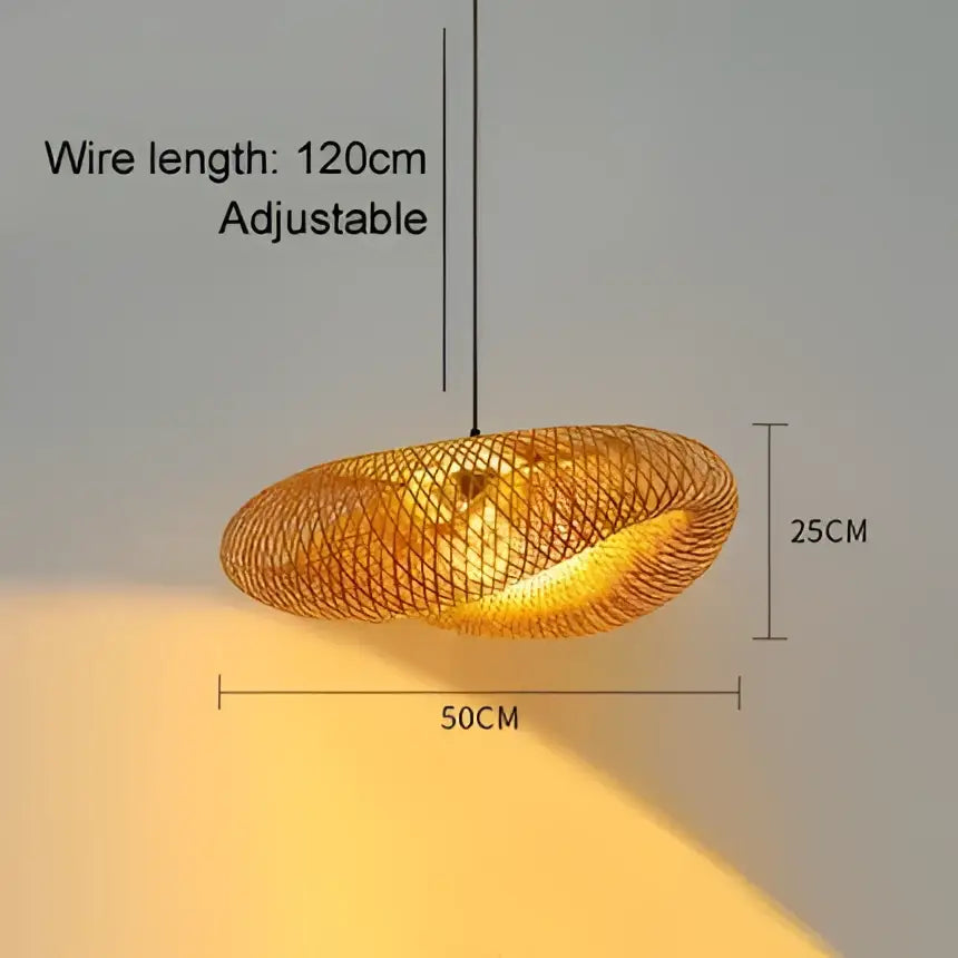 Tiered golden lattice decorbites bamboo chandelier with adjustable 120cm wire and warm glowing illumination for dining room