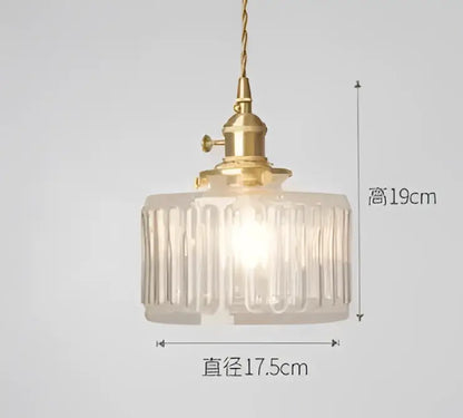 Vintage-style translucent blue glass pendant light with brass fixture featuring clear ribbed glass for dining room decorbites blue glass pendant lights