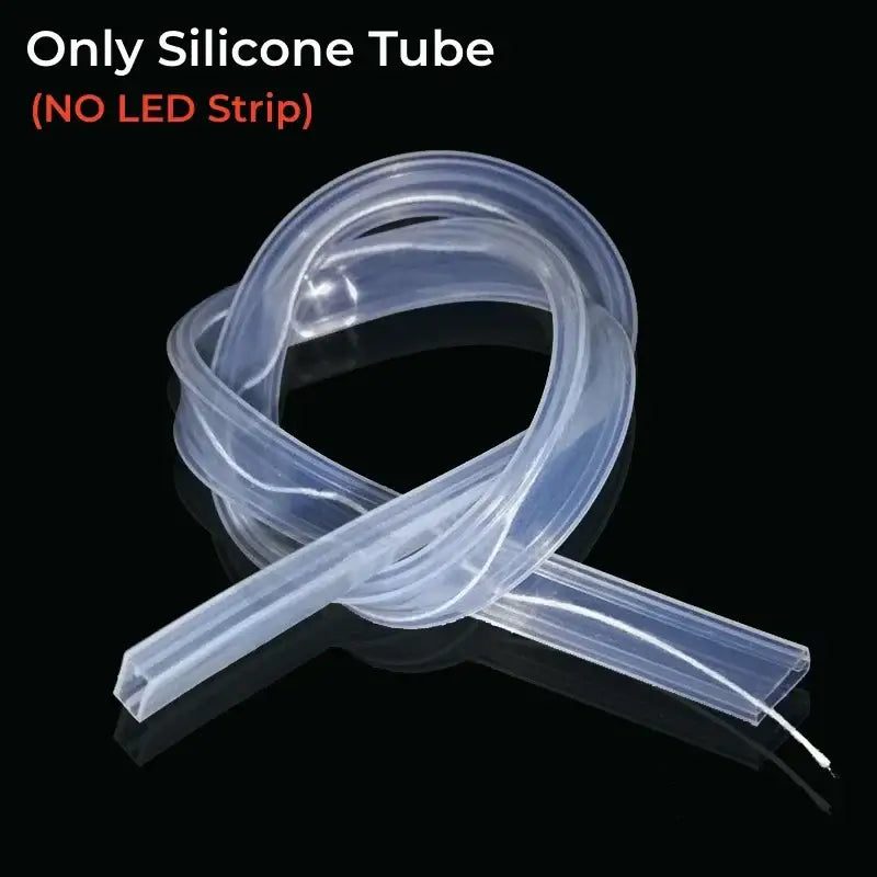 Translucent silicone tube strip light diffuser with flexible smooth surface and tapered ends for decorbites 12mm led lighting
