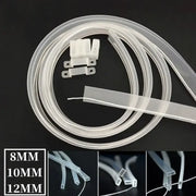 Translucent clear silicone tube strip light diffuser with 8mm, 10mm, and decorbites 12mm led options for living room lighting
