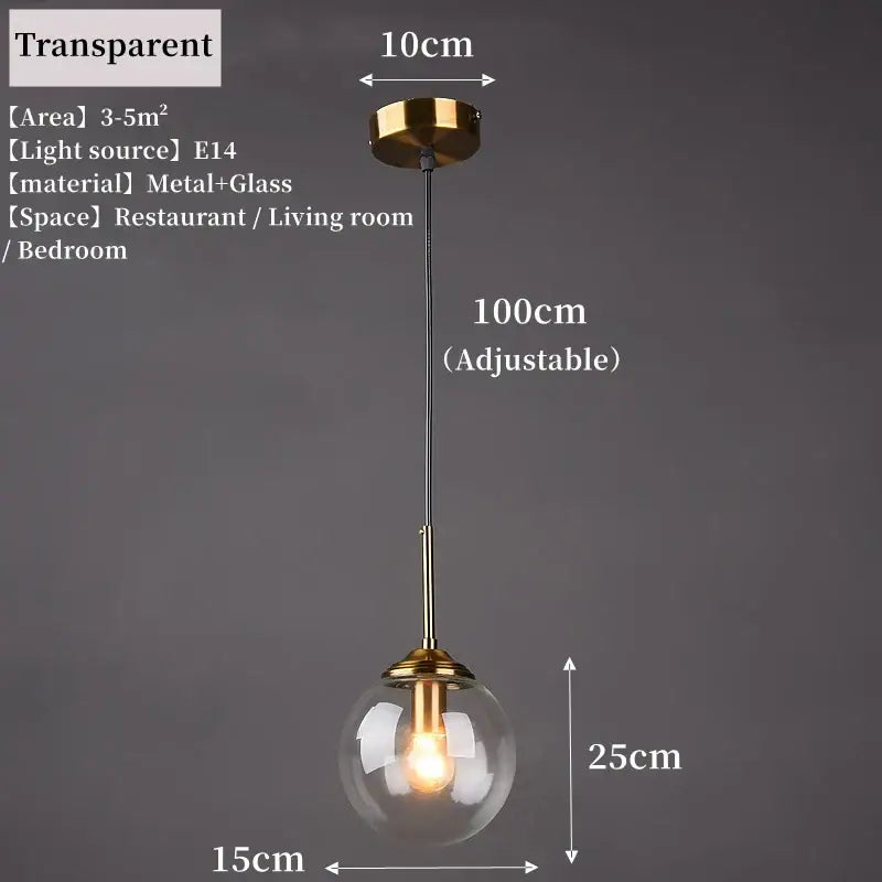 Trio multi tone glass pendant light in gold-toned metal and polished steel with adjustable 100cm chain for dining room