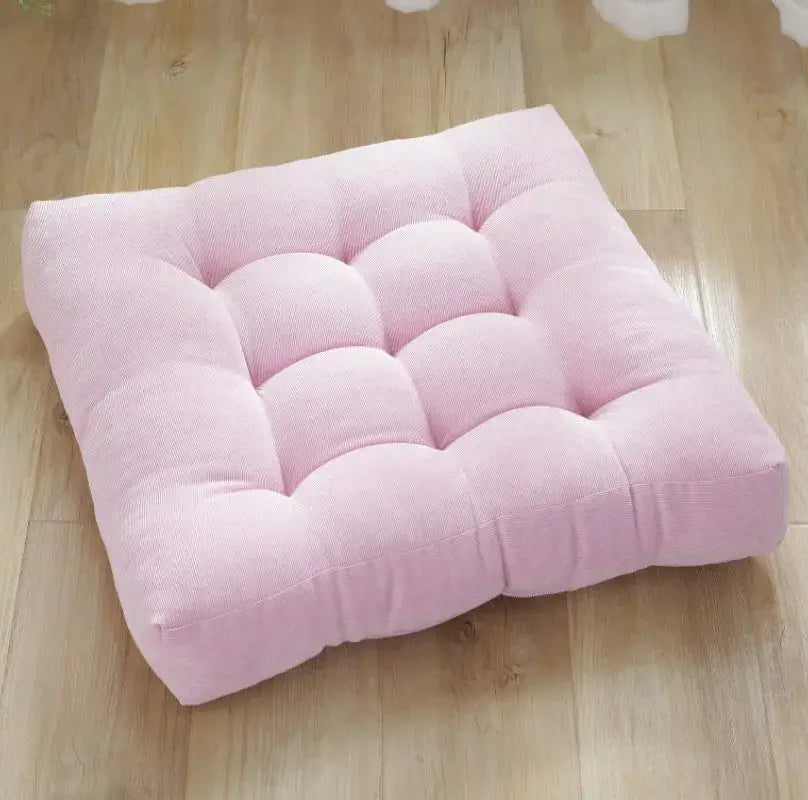 Pink tufted corduroy cushion for decorbites corduroy floor seat adds soft texture and style to living room pouf