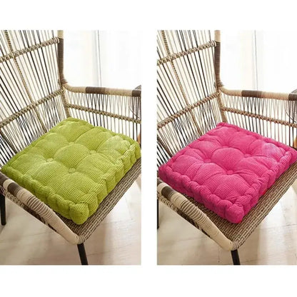 Bright lime green and vibrant pink decorbites corduroy tufted floor seat cushions for living room chair pad decor