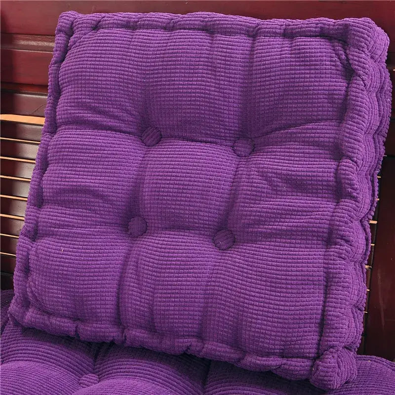 Tufted purple corduroy indoor bench seat cushion with rolled edges for decorbites indoor bench and sofa pad decor