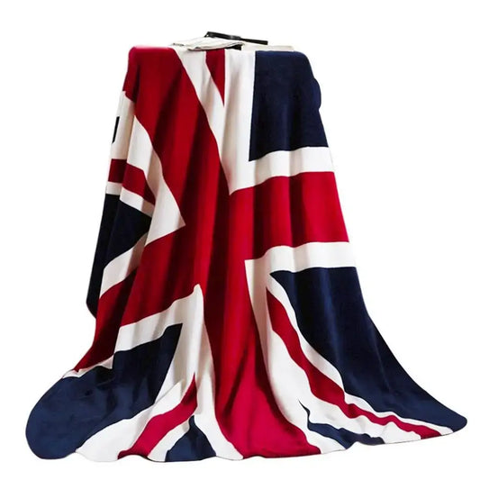 A union jack red and navy cozy flannel throw blanket with soft texture perfect as a decorbites cozy flannel throw