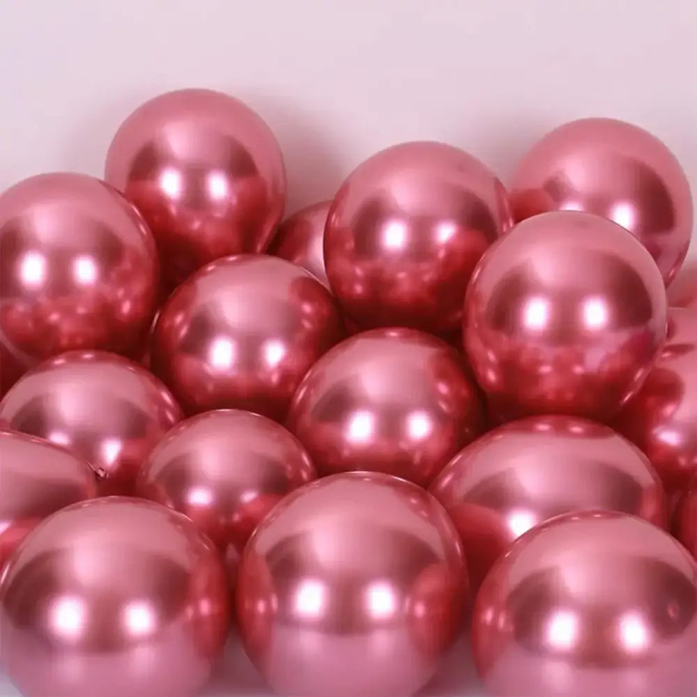 Shiny rose gold metallic latex confetti balloon set for party decor featuring vibrant metal latex confetti balloons