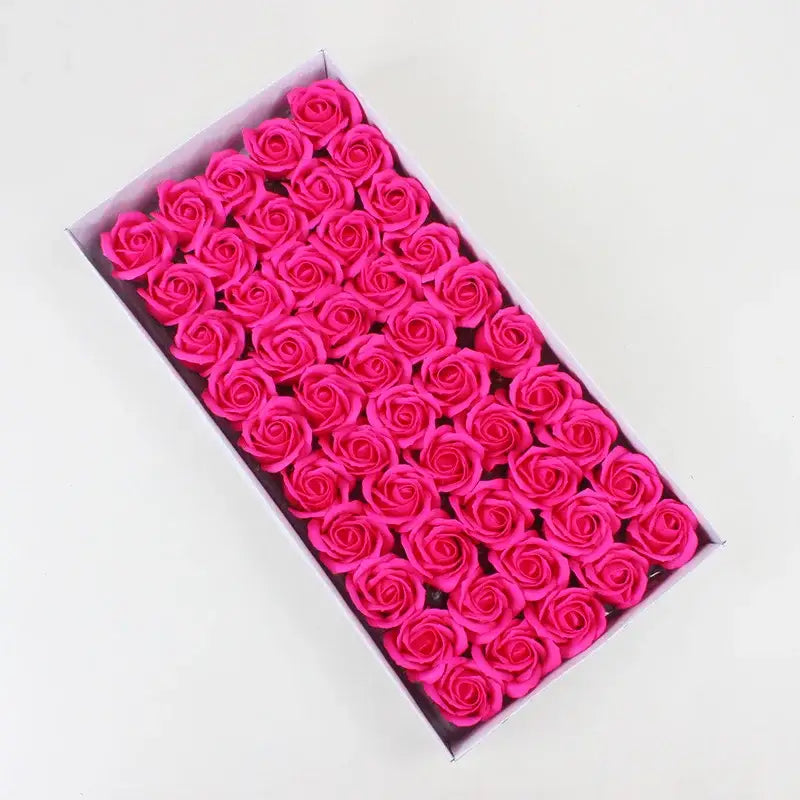 A decorbites bath flower set featuring vibrant pink rose-shaped soap bars for elegant bathroom decorbites bath use