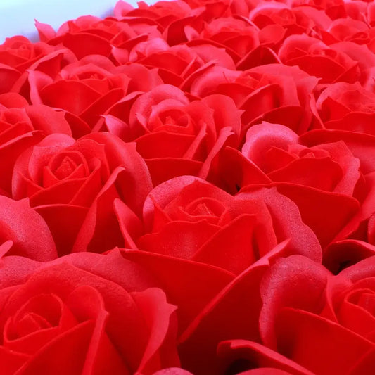 Vibrant red rose bath flower set featuring decorbites bath flower soap bars with detailed petal layers for bathroom decor