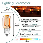 Vintage amber glass led filament bulb with warm-toned clear glass and metallic base for bedroom dimmable light decorbites mini