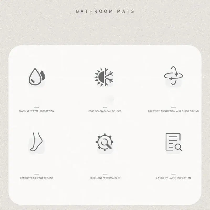 Vintage beige and cream absorbent bathroom mat with diatom ooze featuring massive water absorption and four-seasons use