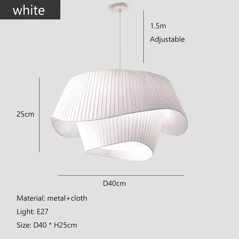 Vintage beige pleated cream wind fabric pendant chandelier with metal frame ideal for bedroom decorbites cream wind decor