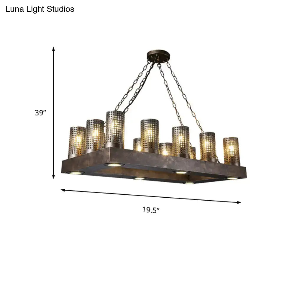Industrial-style vintage black and bronze cylinder restaurant island lamp with dark bronze finish and glass shades 220v-240v 110v-120v