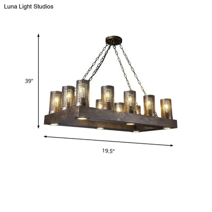 Industrial-style vintage black and bronze cylinder restaurant island lamp with dark bronze finish and glass shades 220v-240v 110v-120v