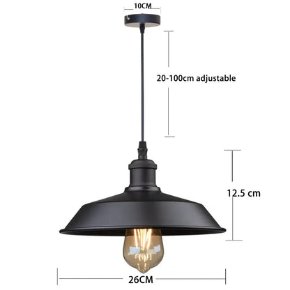 Black metal pendant light with vintage industrial design and exposed edison bulb decorbites black farmhouse pendant light