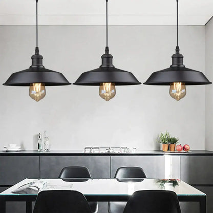 Three black industrial-style vintage pendant lights with exposed bulbs for kitchen island decorbites black farmhouse decor