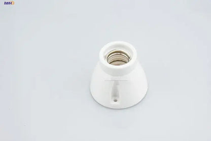 Vintage black glossy ceramic lamp holder socket with white ceramic holder socket fitting and metallic threaded interior