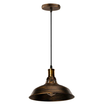 Vintage Black Metal Dome Pendant Light - Decorbites