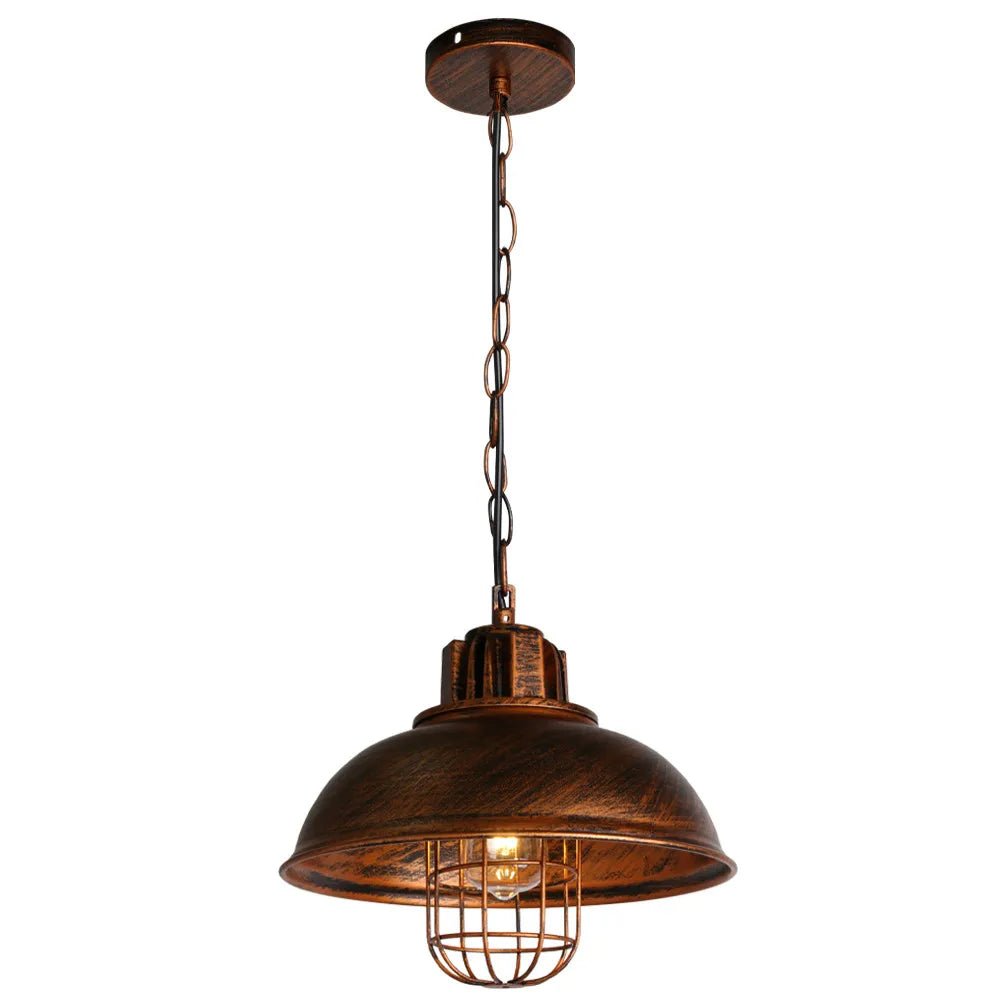 Vintage Black Metal Dome Pendant Light - Decorbites