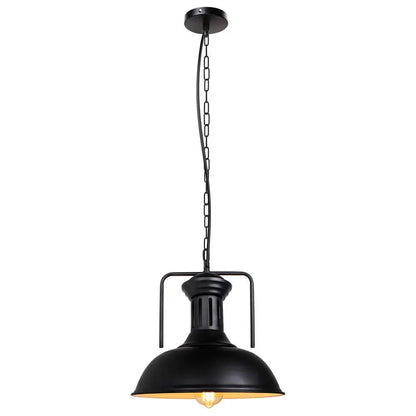 Vintage Black Metal Dome Pendant Light - Decorbites