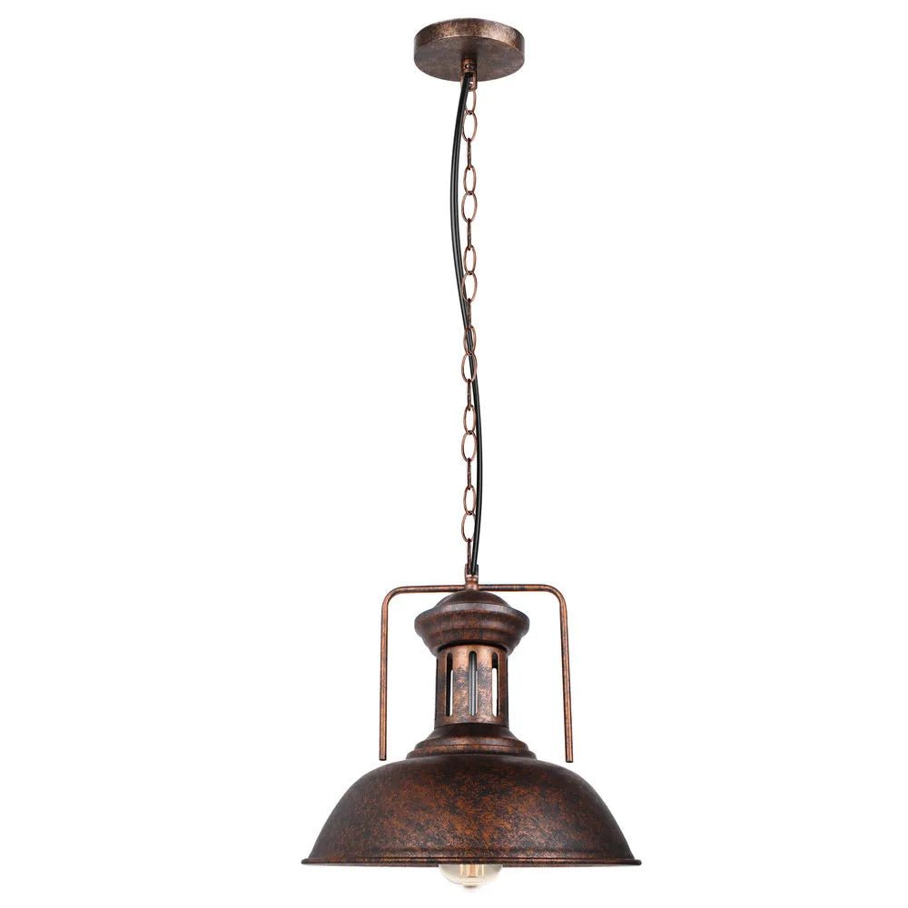 Vintage Black Metal Dome Pendant Light - Decorbites
