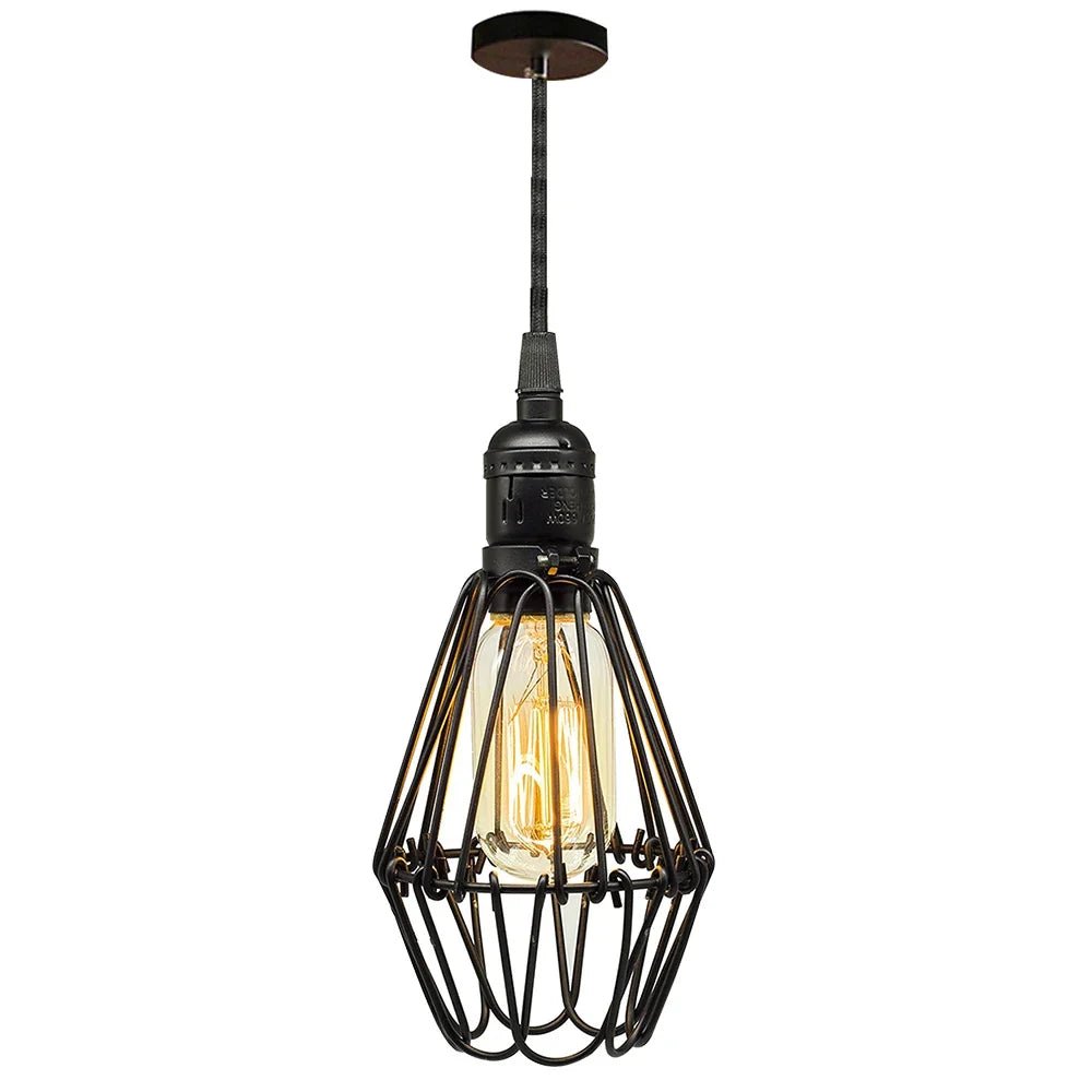 Vintage Black Metal Edison Pendant Light - Decorbites