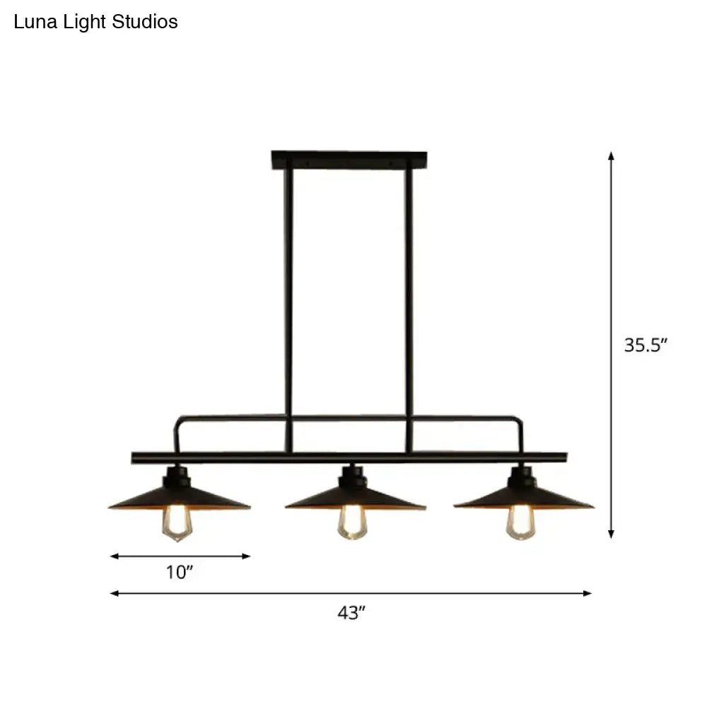 Industrial-style vintage black metal pendant light with three exposed bulb fixtures for dining room 220v-240v 110v-120v compatible