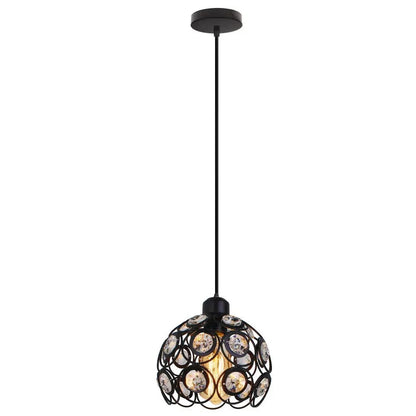 Vintage Black Metal Wire Cage Pendant Light - Decorbites