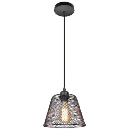 Vintage Black Metal Wire Cage Pendant Light - Decorbites
