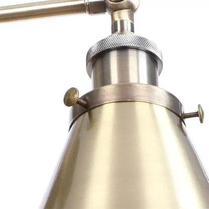 Vintage brass adjustable wall lamp with conical shade iron led wall light by decorbites iron led for bedroom decor