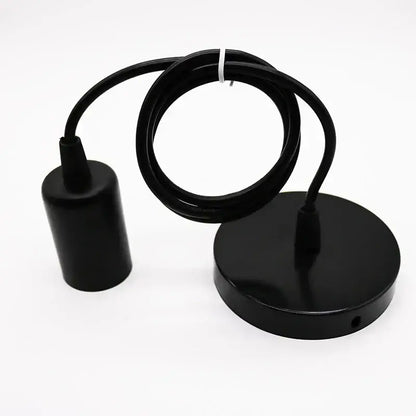 Black matte finish aluminum pendant light with cylindrical bulb holder and circular mount for decorbites dining room decor