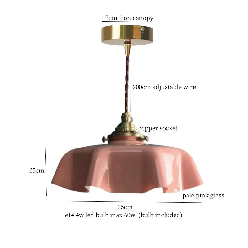 Vintage brass pendant lights with pale pink cream glass led shade perfect for dining room decorbites cream glass design