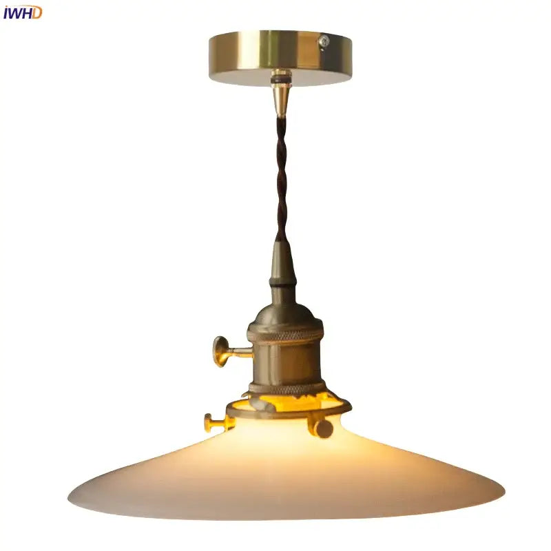 Vintage brass cream glass led pendant light with frosted shade featuring warm diffused glow for dining room decorbites pendant lights