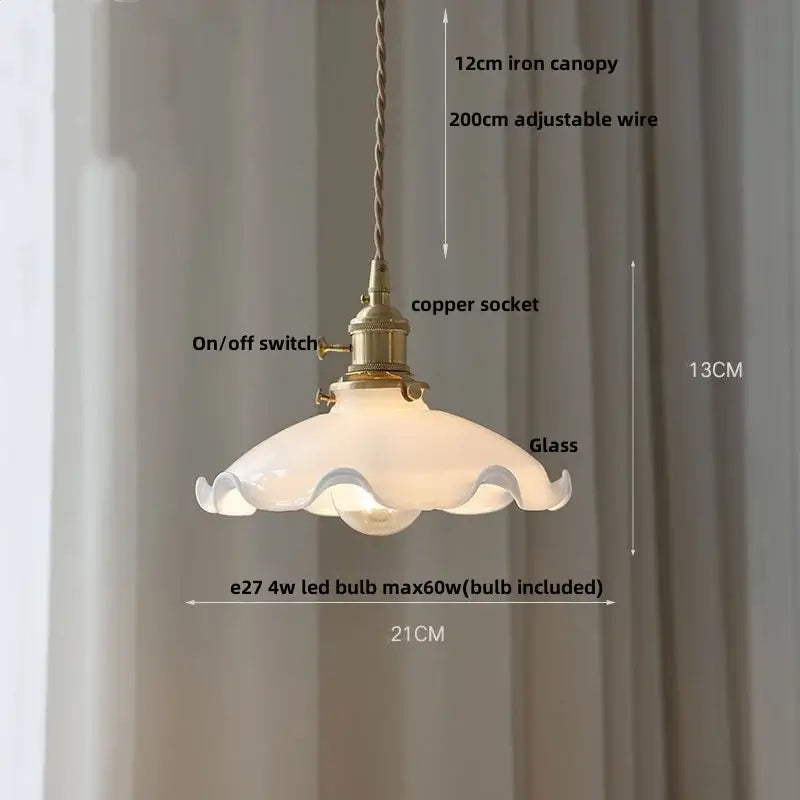 Vintage brass glass led pendant light with frosted shade and metal finish ideal for kitchen lighting fixture