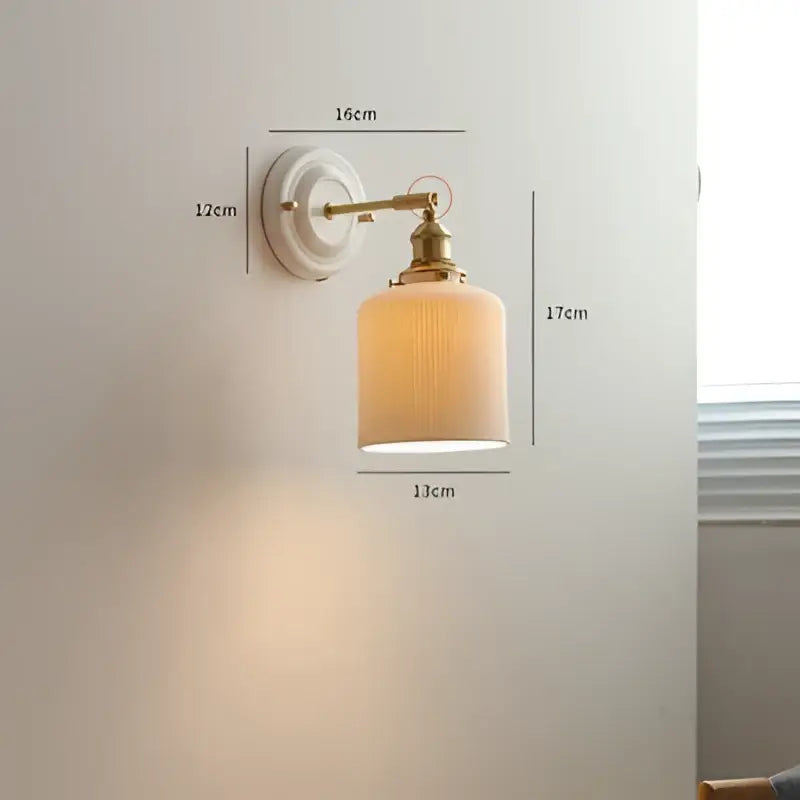 Vintage brass globe wall sconce with a brass-finished arm and off-white ribbed glass shade for bedroom decorbites copper arm led lighting