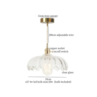 A vintage brass pleated led pendant light with clear glass shade, brass canopy, copper socket, and adjustable wire for dining room decorbites brass pleated pendant lights