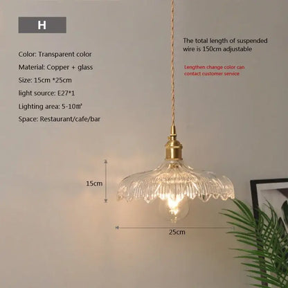 Vintage brown and polished chrome glass pendant light with fluted glass and copper fixture for dining room use