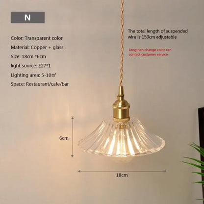 Vintage brown and polished chrome glass pendant light with fluted design and brass copper hardware for dining room