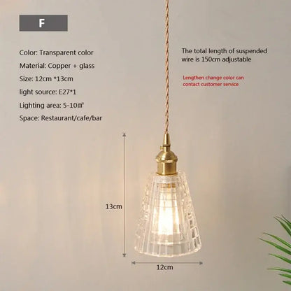 Vintage brown and polished chrome glass pendant light with brass fixture and adjustable copper wire suspension for dining room