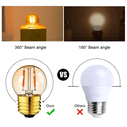 Vintage clear and amber g40 globe led filament bulb with brass base and visible filament for bedroom light decorbites g40 globe