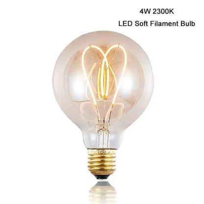Warm-toned dimmable 4w led globe edison bulb with clear glass globe and gold screw base for living room light
