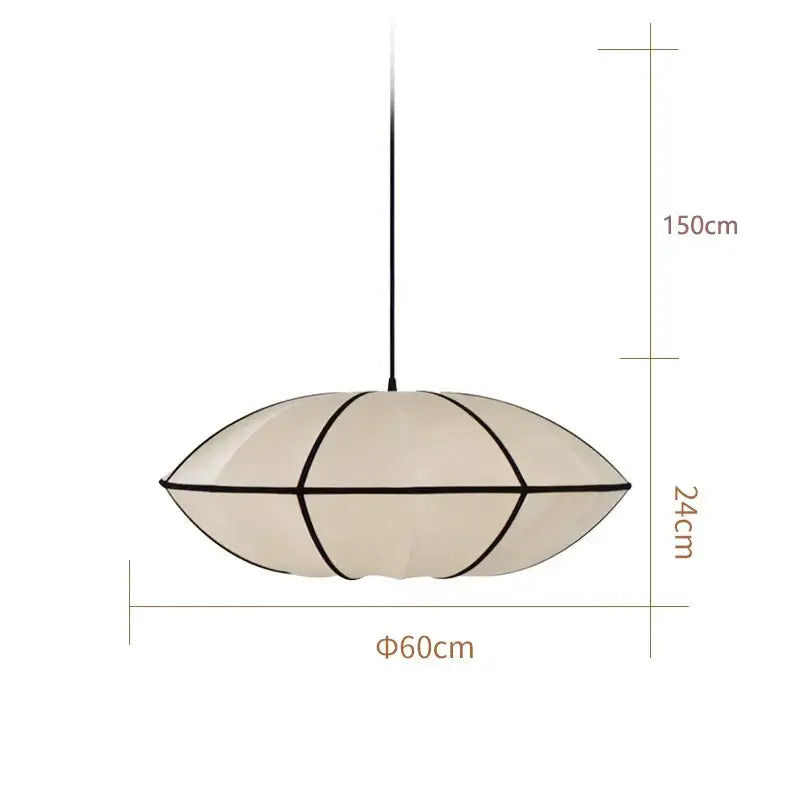 Vintage cream danish fabric pendant lamp with oval shape black lines and thin cord for dining room decorbites danish fabric