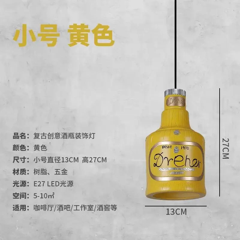 Yellow vintage dreher glass bottle pendant light with gold accents for kitchen island decorbites atmosphere glass pendant