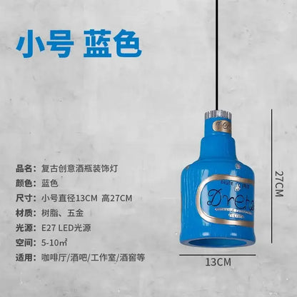 Vintage dreher glass bottle pendant lights feature a small blue glass bottle design with metallic cap for kitchen island decorbites atmosphere glass pendant lighting