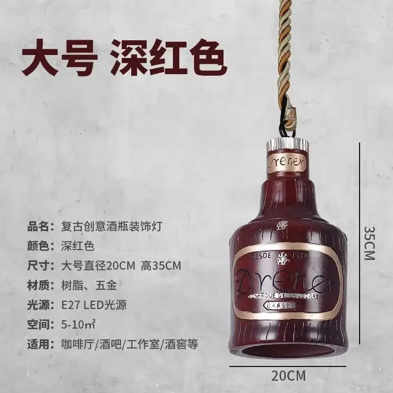 Vintage dreher glass bottle pendant lights feature a deep red glass pendant lamp with metallic cap for kitchen decorbites atmosphere glass